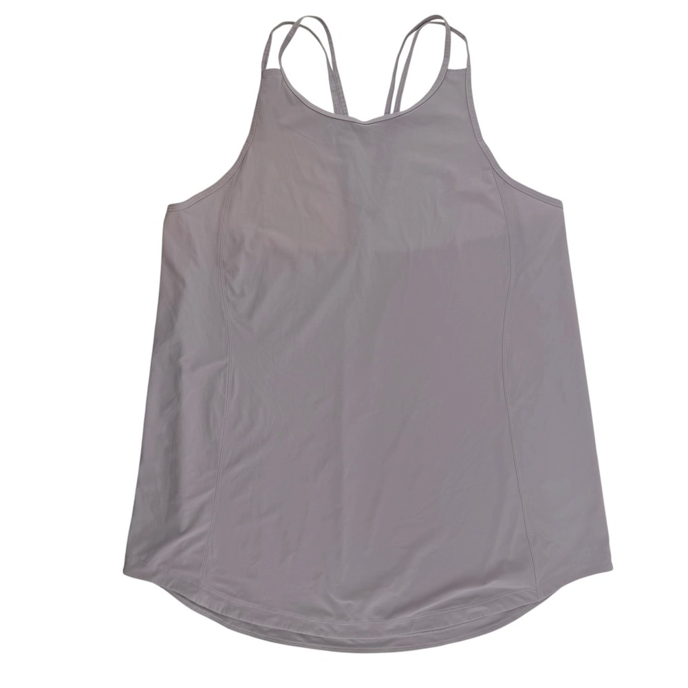 Lululemon Strappy Back Tank Top Purple Grey Size 6‎ Activewear High Neck Yoga